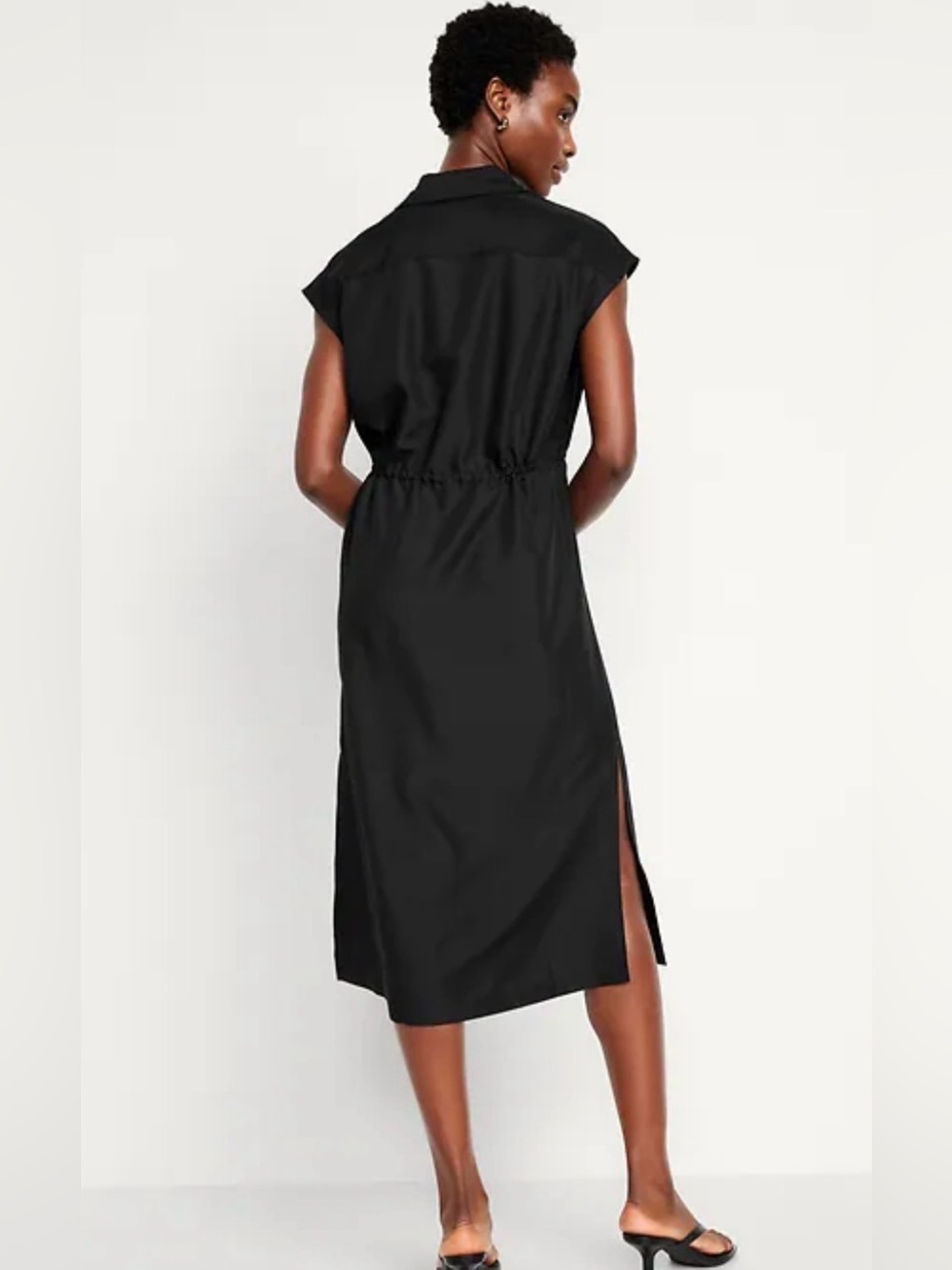 Old Navy Waist-Defined Utility Midi Shirt Dress, Size Medium. - Picture 2 of 11